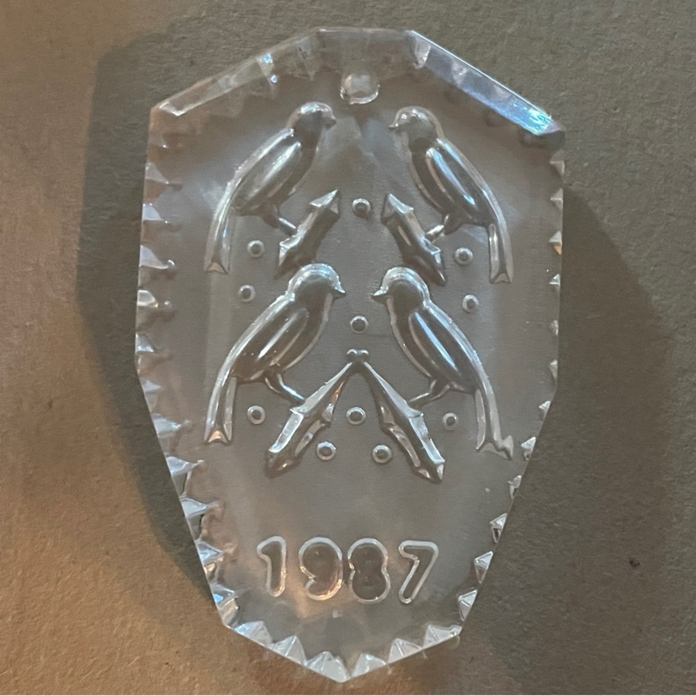 1987 Vintage Waterford Crystal Clear Holiday Ornament